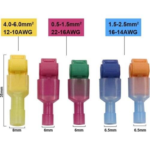 20pcs/10pair Wire Cable Connectors Terminals Crimp Scotch Lock Quick Splice Electrical Car Audio 22-16AWG 0.5mm-6mm