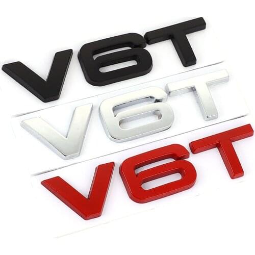 Car Sticker V6T V8T 3D Logo Metal Emblem Badge Decals Stickers for Audi RS Sline S3 S4 S5 S6 S7 S8 A4L A5 A6L A3 A4 A7 Q3 Q5 Q7