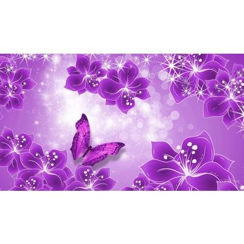 Butterfly flower purple bokeh sparkly backgrounds High quality Computer print party backdrops