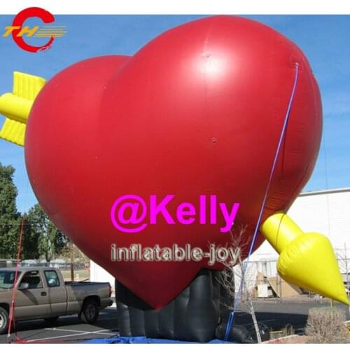 Free shipping giant inflatable heart with arrow, durable inflatable stand with an arrow goes through the heart