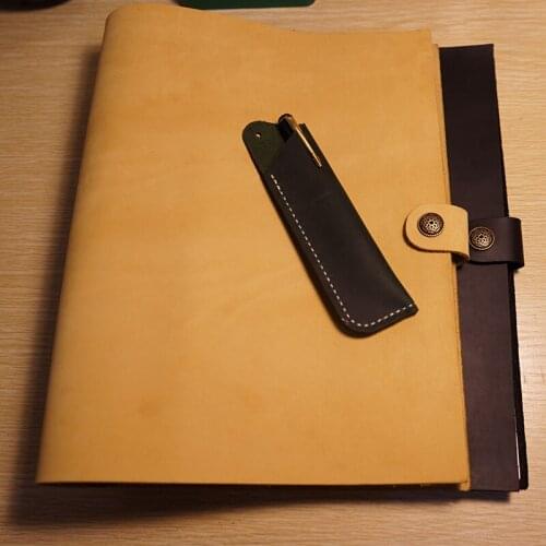 A4 Handmade notebook genuine black leather cover journal planner filler 9 holes kraft paper school supplies vintage notebook