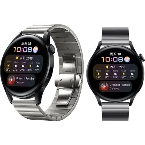 Metal butterfly clasp Stainless steel Strap for Huawei Watch 3 Bracelet for Huawei Watch3 GT2 46mm & 2e Replaceable watchbands