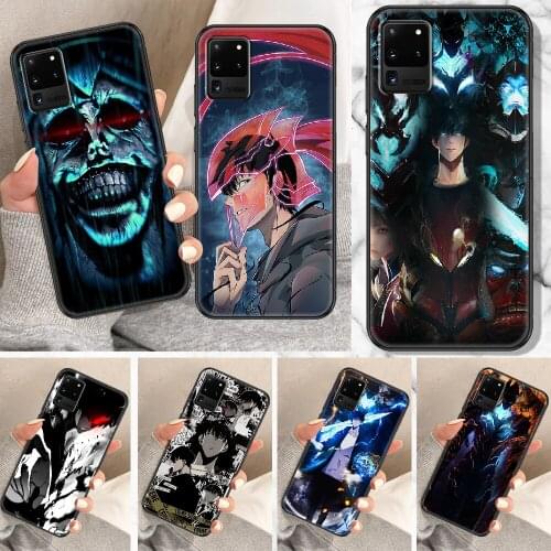 Solo leveling Anime Phone case For Samsung Galaxy Note 4 8 9 10 20 S8 S9 S10 S10E S20 Plus UITRA Ultra black painting bumper 3D