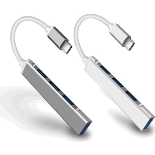 4-in-1 Mini Portable USB 3.0 Hub TypeC Docking Station 5Gbps high-speed transmission Multi Splitter Adapter for Macbook Phone