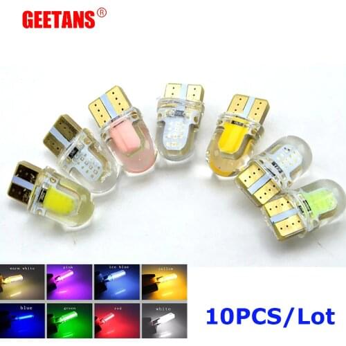 GEETANS 10PC Canbus T10 194 501 W5W SMD COB LED Car Auto Wedge Lights Parking Bulb Lamp DC12V 9*20mm Small Size EJ