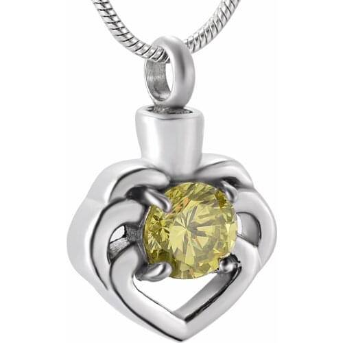 IJD9936 Vintage Heart Memorial Jewelry For Ashes Shiny Crystal Cremation Pendant Urns Hold Ashes Keepsake Necklace For Pet/Human