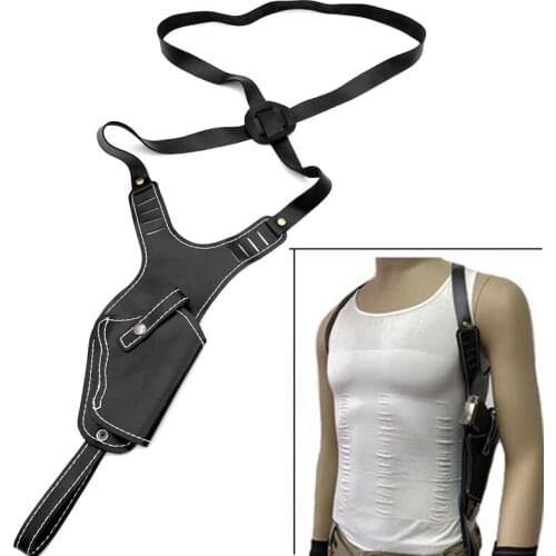 Leather Tactical Shoulder Gun Holster Army Police Vertical Hunting Shooting Pistol Pouch for Beretta Glock