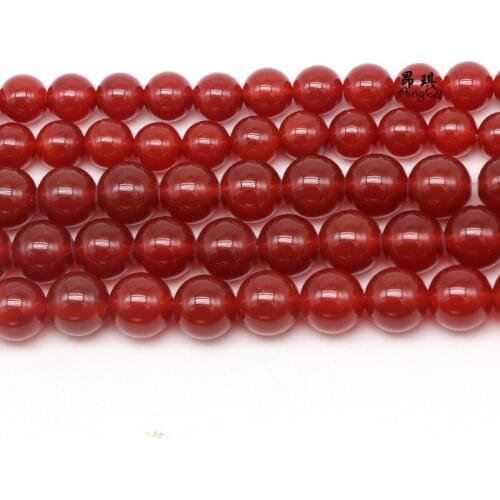Natural Stone Red Carnelian Agates Round Loose Beads 4 6 8 10 12mm Pick Size Spacer Beads For Jewelry Making DIY Bracelet 15