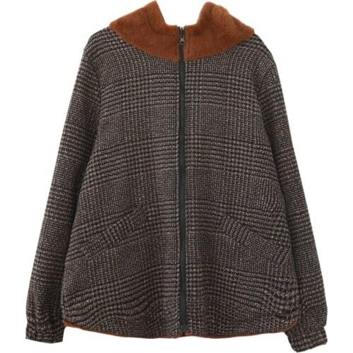 2021 New Autumn Winter Coats Large Size Womens Clothing Vintage Loose Thin Long-sleeved Hooded Jacket Female Outerwear V1090