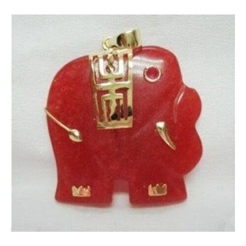 Hot sell Charming Red Jade Elephant Pendant Necklace AAA
