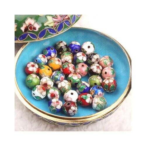 Wholesale 10PCS cloisonne Enamel oose beads handmade diy jewelry accessories filigree 8-12mm