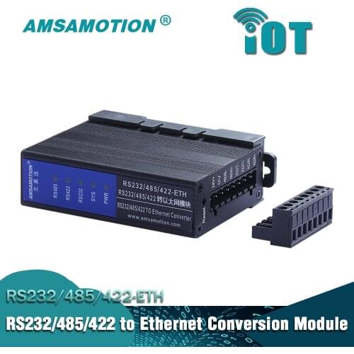 Din Rail Serial RS232 RS485 RS422 to Ethernet Server Module ETH Converter 232-485-422-ETH Signal RTU to Modbus TCP USR-DR302