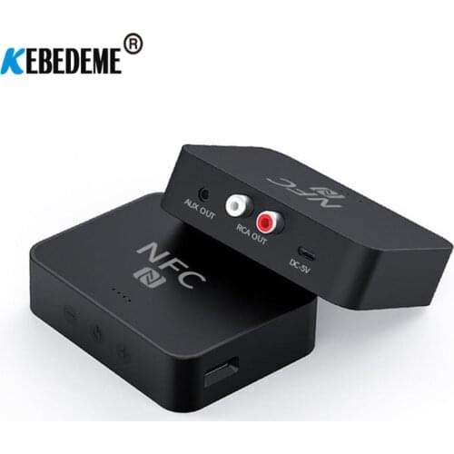 NFC Bluetooth 5.0 Receiver 3.5mm AUX RCA Jack HIFI Stereo Audio Wireless Adapter Auto On/OFF For Car Kit Audio Adapter MP3 Radio