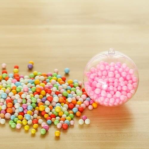 Transparent ball ornament mixed color foam ball DIY slime cotton mud foam ball filler color particles