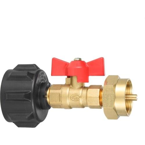 QCC1 Propane Refill Adapter Valve Brass Connector fit 1lb Bottle Tank 20-40LBS Cylinder with Switch Shut On/Off Controller Gas