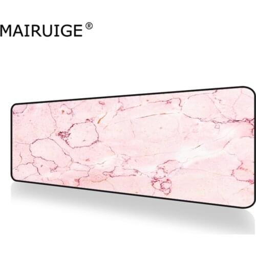 Mairuige Pink Mouse Pad Xxl Gamer Shiny Rose Gold White Marble Large Desk Mat Gamer Computer Pc Gaming Mousepad 90x40cm/80x30cm