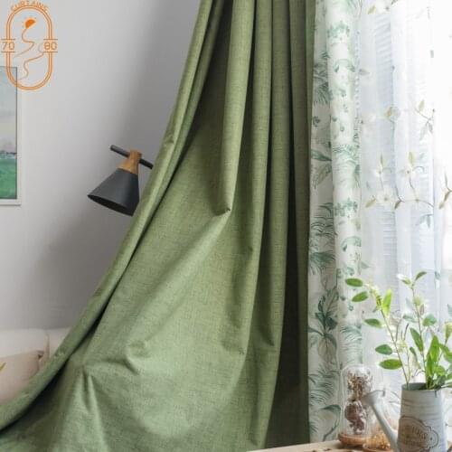 American Country Plant Printing Curtain Stitching Cotton and Linen Curtains for Bedroom Living Room Balcony Curtain Bay Window