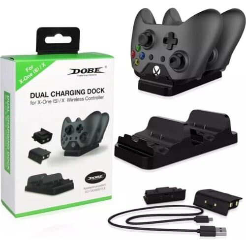 Dual Charging Dock Station Charger with 2 Rechargeable Batteries Fast Charging for XBOX ONE, Xbox One S for Xbox one X Gamepad