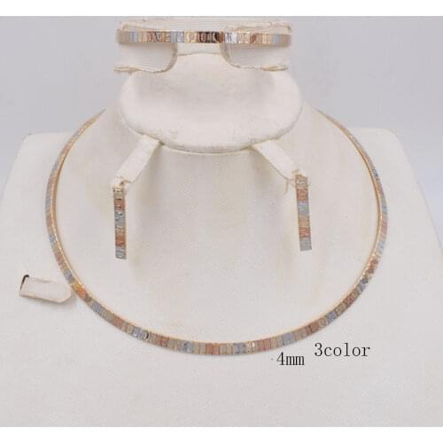 High Quality Ltaly 750 Jewelry Sets for Women Fashion Mixed Color Ball Necklace Earrings Set Party Jewelry