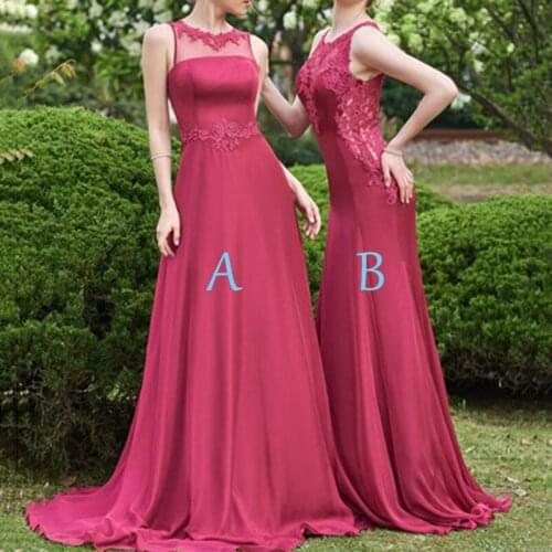 New Arrival Burgundy Long Bridesmaid Dresses Lace Appliques Party Gowns Vestido De Festa De Formal Prom Dress Custom Made