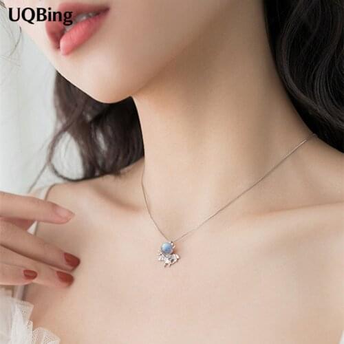Fashion Vintage Moonstone Little Devil Pendant Necklaces For Women 925 Sterling Silver Jewelry Gifts