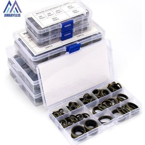 115-162pcs Sealing Washer O-Ring Flat Gasket M6 M10 M14 M18 M20 M24 M27 M30 M33 M36 Seal High Pressure Gauge Couplers Socket S27
