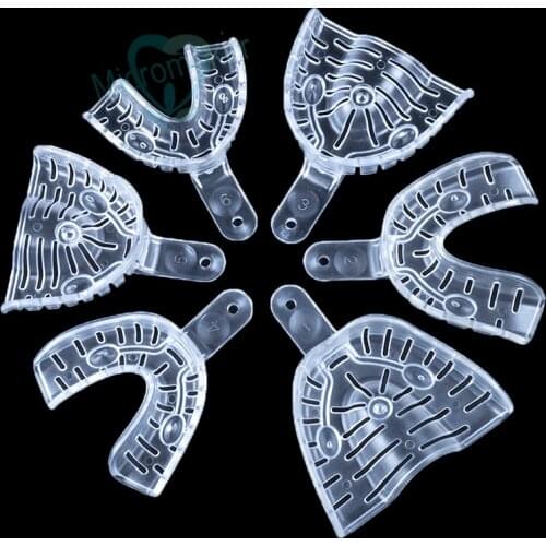 3 Pairs Transparent Dental Materials Disposable Plastic Impression Tray Denture