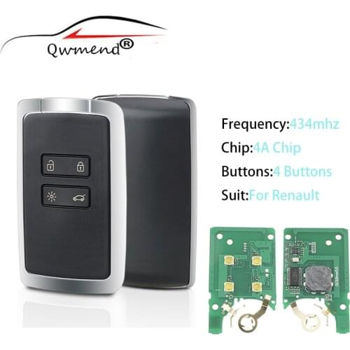 Remote Car Key Keyless for Renault 434mhz Hitag AES 4A Chip for Renault Megane 4 Talisman Espace 5 Kadjar Koleo 2015 Keys 4BUT