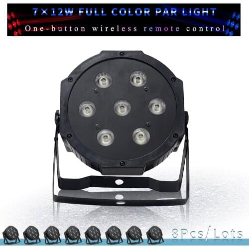 10Pcs/lots LED 7x12W RGBW 4in1 Par Light With DMX512 Put IN/OUT And Power IN & OUT For Wash Effect DJ Disco Home Entertainment