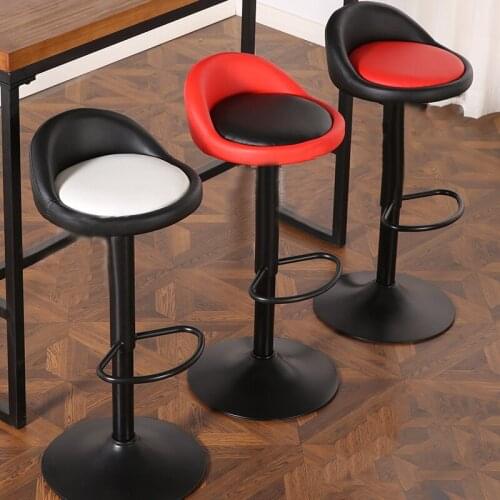 Bar chair Swivel lift Height Adjustable Retro Wrought Iron American High Stool With Backrest Stool Rotation Home Bar Chair