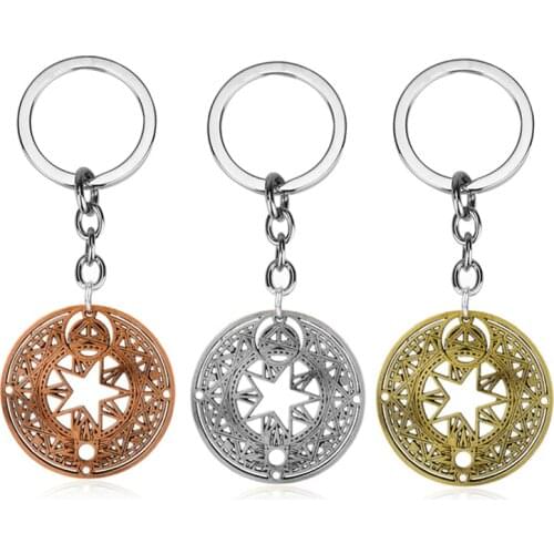 Dongsheng 2018 Designer Cardcaptor Sakura Keychain Animal Jewelry Card Captor Symble Metal Alloy Key Chain Ring Holder 3 Colors