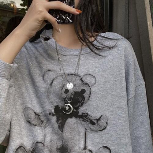 Little Bear Moon Group Combine Necklace Suit Woman Concise Joker Long Fund 2019 Sweater Guard Chain Neck Chain
