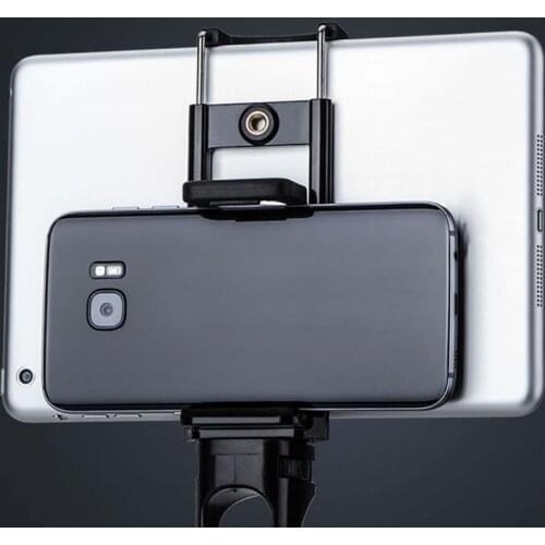 2In1 Tripod Mount Phone Tablet Holder Clip for iPhone Cellphones Clamp Stand 24BB