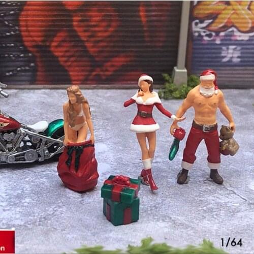Diorama 1/64 scale figures Christmas gift candy Santa Claus presents beauty socks candy