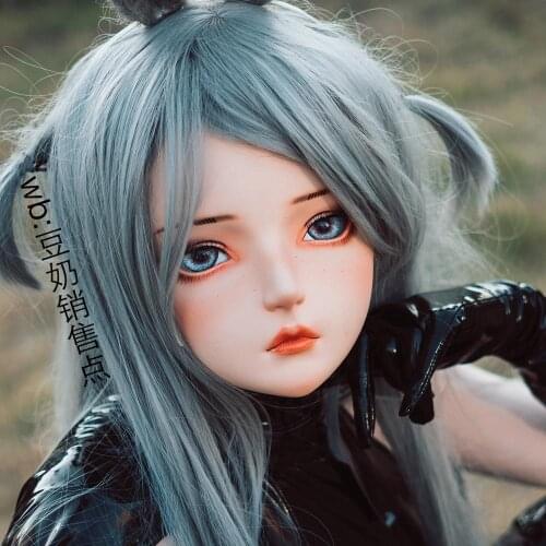 DOLLKII-S9) Quality Handmade Female Girl Resin Half Head Cosplay Japanese Role Play BJD Kigurumi Mask Crossdresser Doll Mask
