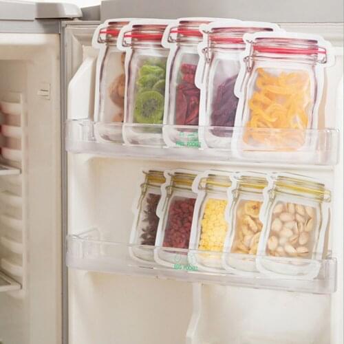 Eco-friendly Ecological Reusable Bag Mason Jar Bolsas Ecologicas Reutilizables Moisture-proof Ziplock Storage Bag for Nut Snack