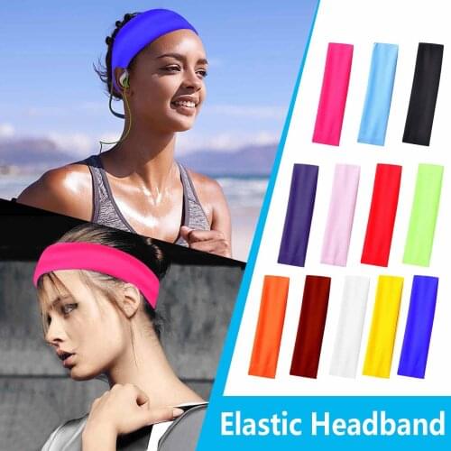 Elastic Absorbent Sweat Bands Yo-ga Running Fitness Headband Sports Hair Bands Gym Stretch Hairs Wrap Headbands For Hair Woman