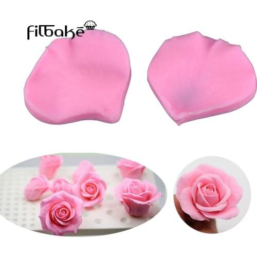 FILBAKE Creative Home Kitchen Rose Flower Petals Silicone Molds Fondant Moulds Chocolate Soap Baking Cake Decorating Tools