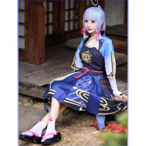 Genshin Impact Kamisato Ayaka Cosplay Costume Kamisato Ayaka Cosplay for Women Outfit Dress Ayaka Kamisato cosplay Costume Wigs