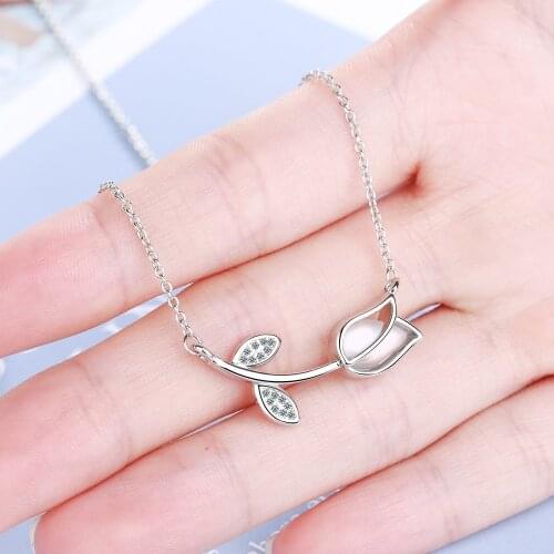 Exquisite Trendy Rose Flower Women Clavicle Necklace Chain White Gold Color Cubic Zircon Cat Eye Stone Necklace Pendants Jewelry