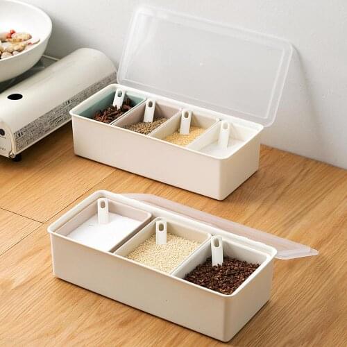 3/4pcs Spice Jars Seasoning Box Spice Container Case Set Salt and Pepper Storage Containers Box Kitchen Spice Organizer Case