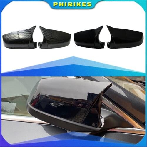 Side Wing Rearview Mirror Cover Cap For BMW 5 6 7 Series E60 E61 E63 E64 LCI F01 F02-F04 F06 F07 F10 F11 F12 F13 Carbon Black