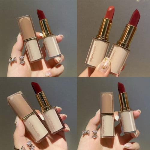 Square lipstick Waterproof Nude Glitter Lipstick Makeup Long Lasting Velve Red Mermaid Sexy Shimmer Lip Stick Cosmetics Beauty