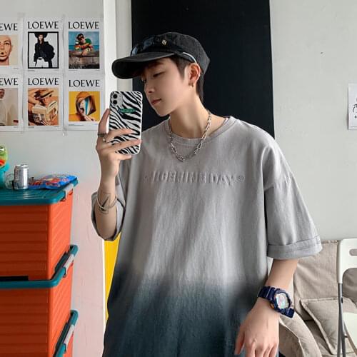 Couple Clothing Tie Die Men T shirt Summer Short Sleeve O Neck Fashion Harajuku Korean Style Hip Pop High Street Oversized Tops