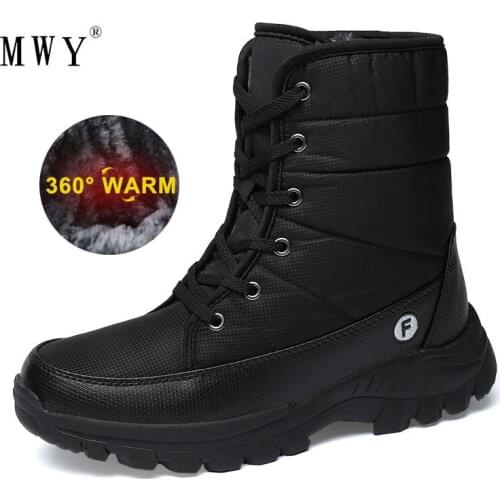 MWY Women Boots Non-slip Waterproof Winter Unisex Ankle Snow Boots Platform Man Winter Shoes Short Plush Boots Large Size 36-46
