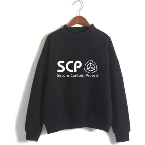 2021 New Scp Foundation Turtleneck Sweatshirts Print Cotton&Polyester Wtreetwear Sweatshirt Turtleneck Pullover Kawaii Clothes