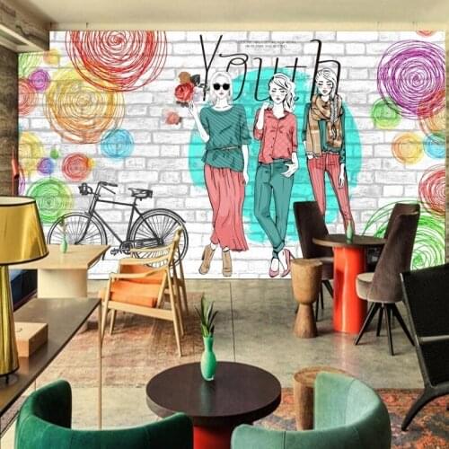 Dropshipping Colomac Foto Wallpaper Hand Painted Beauty Fashion Colthing Store Wallpaper Bedroom Wall Mural 3d Papier Peint