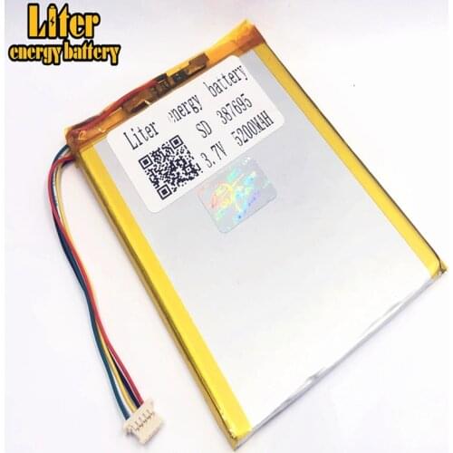 Plug 1.0-5P 3.7 V 387695 407595 5200mah Tablet PC lithium polymer li-ion rechargeable battery lipo battery
