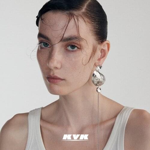 KVK Earrings 2021 new fashion high-end sense long Tassel Earrings womens net red anti allergy earpin womens jewelry