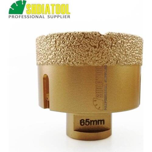 SHDIATOOL M14 Thread Diameter 65x15mm Vacuum Brazed Diamond Drilling Bits Drill bits Hole Saw Drilling Bits Diamond Drill bit